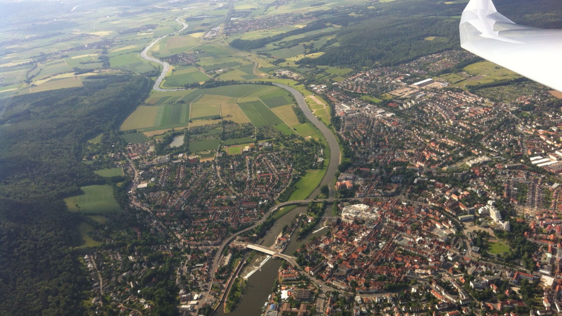 Hameln aus dem Segelflugzeug Hameln aus dem Segelflugzeug